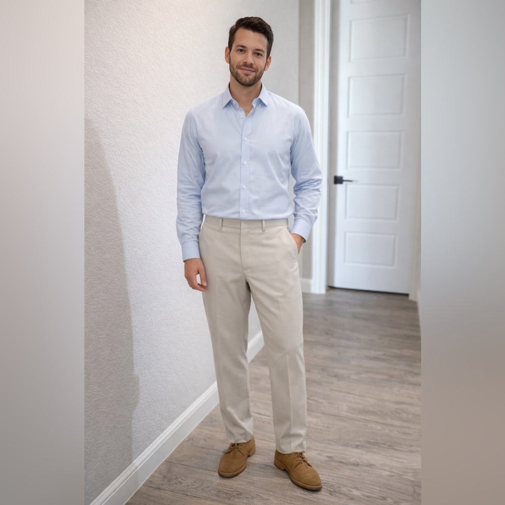 HAGGAR Classic Fit Plain Front Slacks